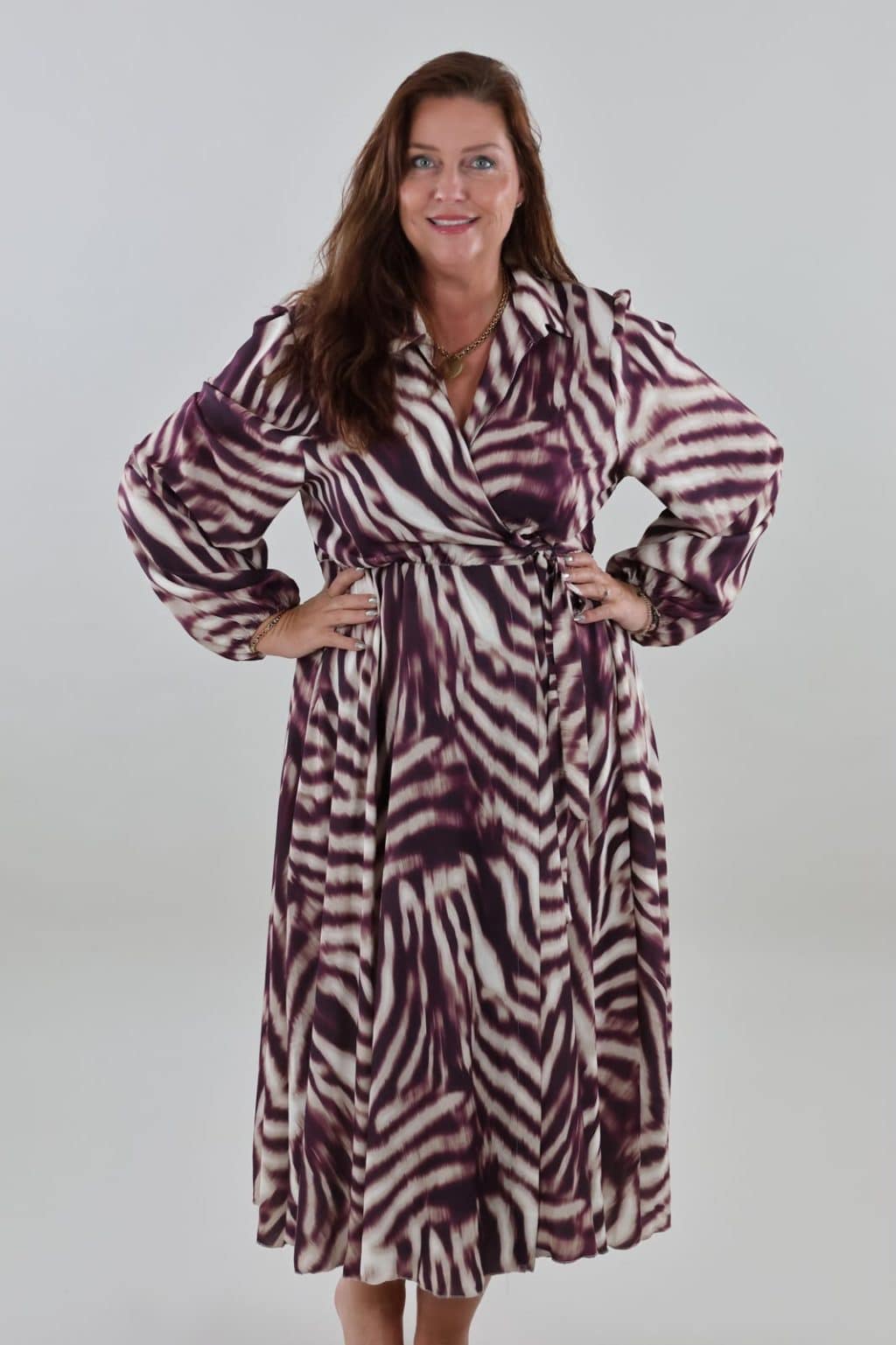 Sale - 1673 Dress Overslag Animal Maxi - Afbeelding 4