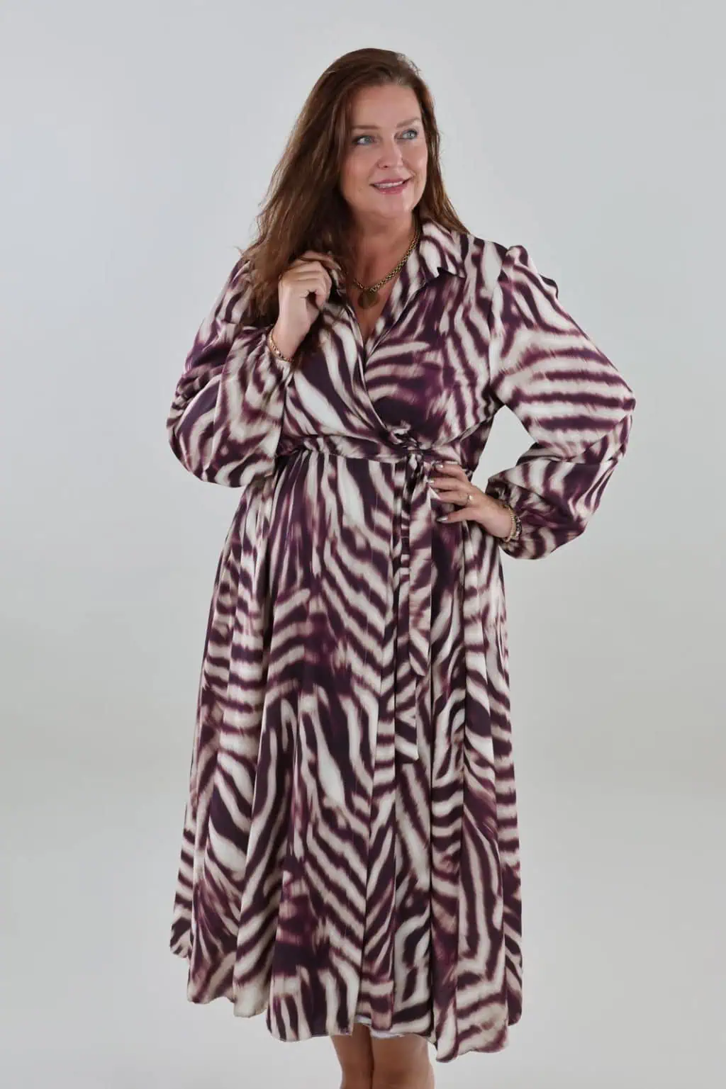 Sale - 1673 Dress Overslag Animal Maxi