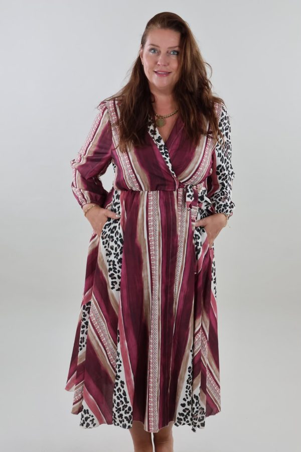 Gratis verzenden - 1680 Dress Overslag Panter Maxi
