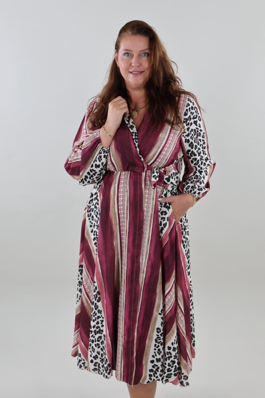1680 Dress Overslag Panter Maxi - Afbeelding 2