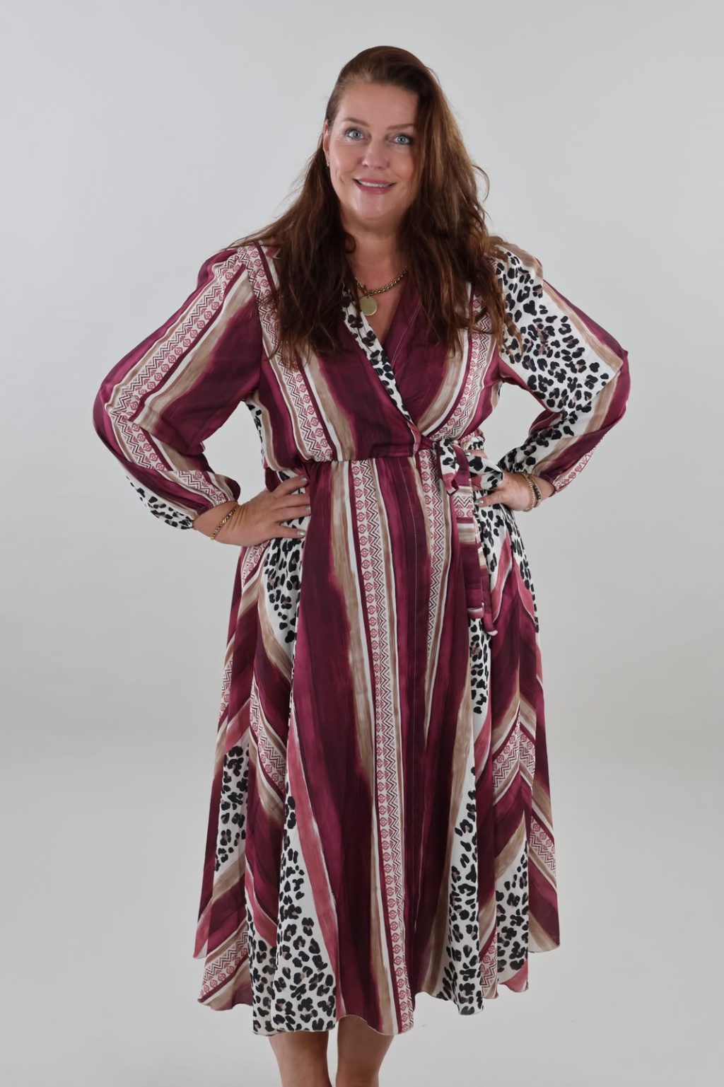 1680 Dress Overslag Panter Maxi - Afbeelding 3