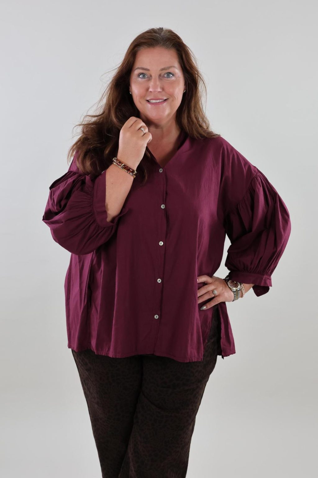 Sale - 1714 Blouse Cotton Basic - Afbeelding 3