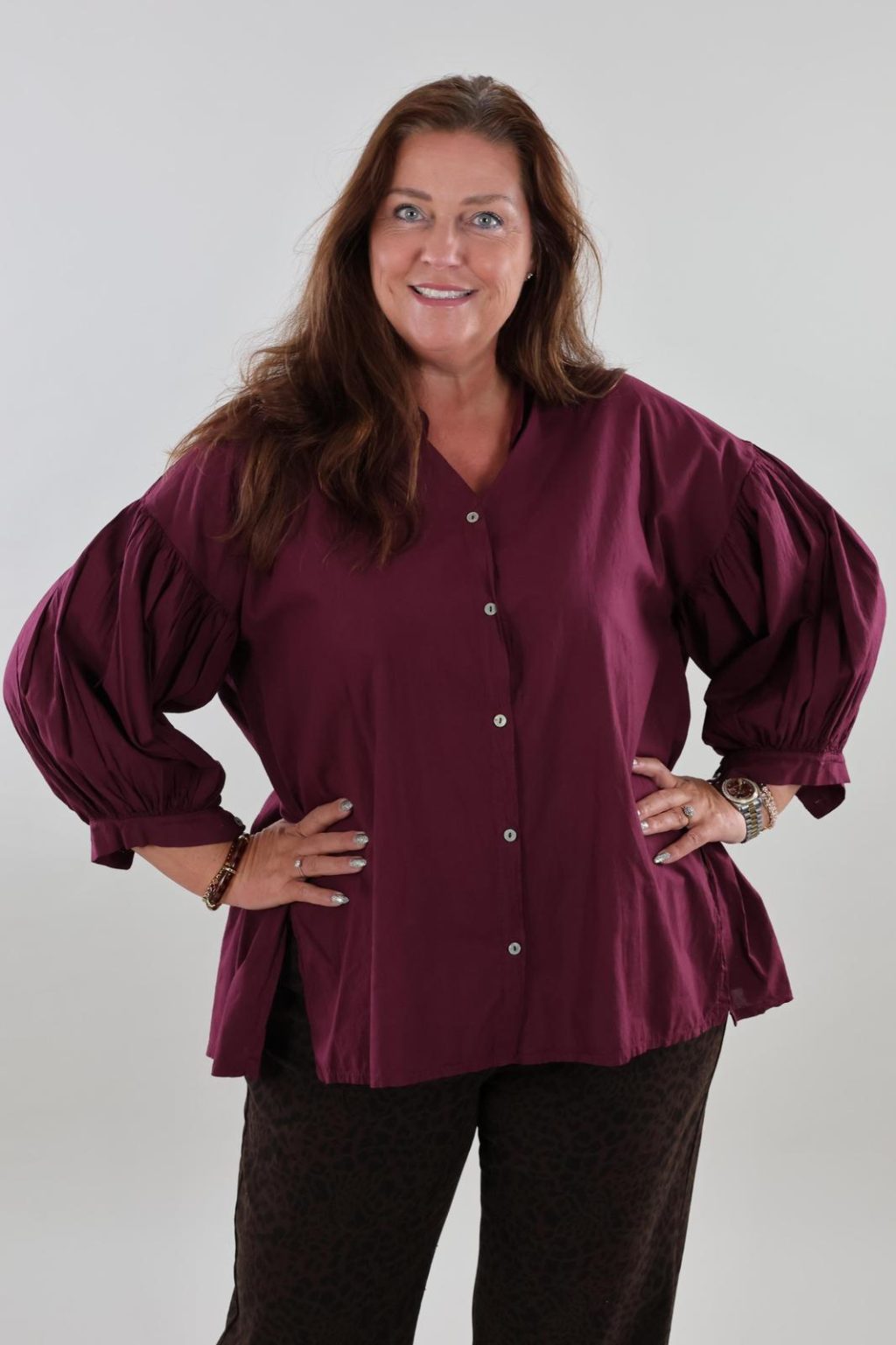Sale - 1714 Blouse Cotton Basic - Afbeelding 2