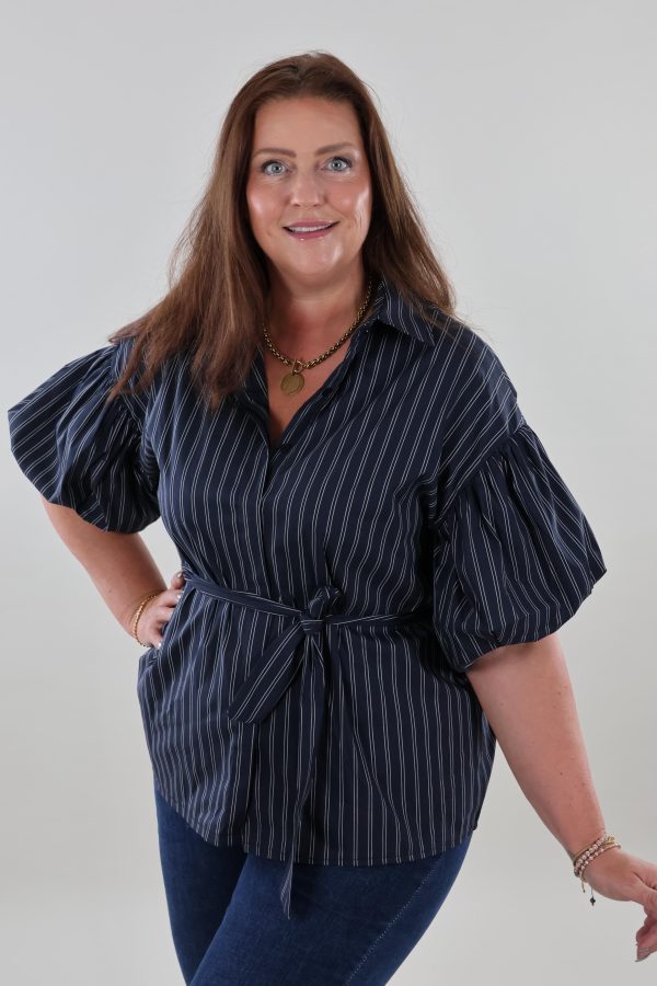 1656 Blouse Stripe Knot