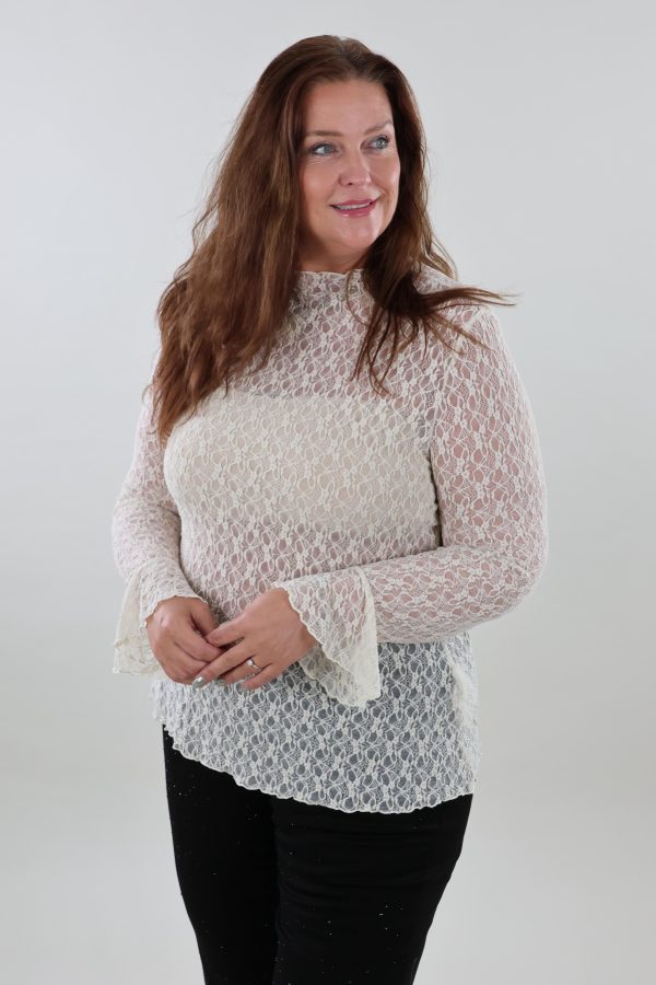 Vero Moda 90 vmc Eva Bell sleeve lace Birch
