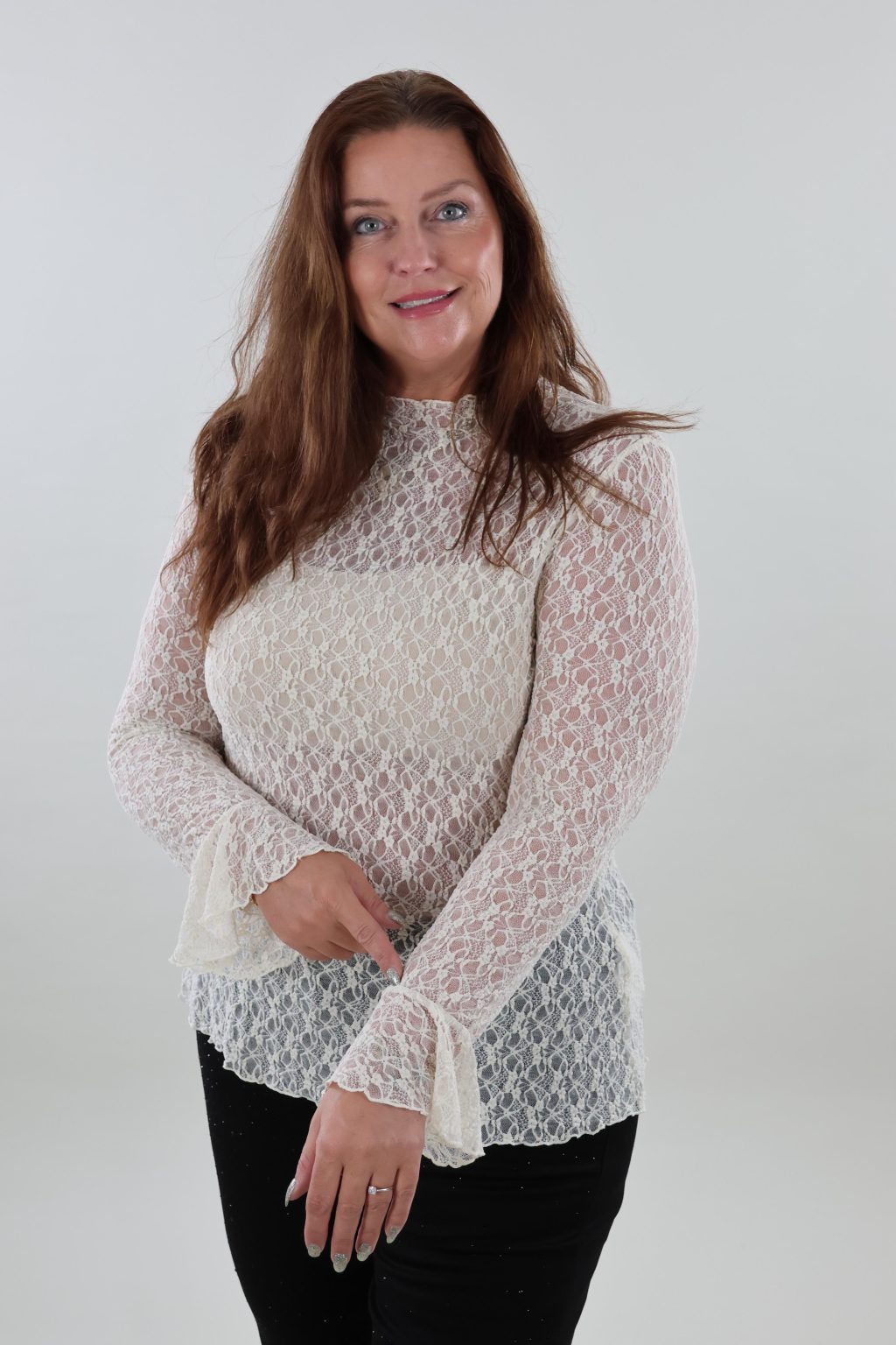 Vero Moda Curve 90 vmc Eva Bell sleeve lace Birch - Afbeelding 2