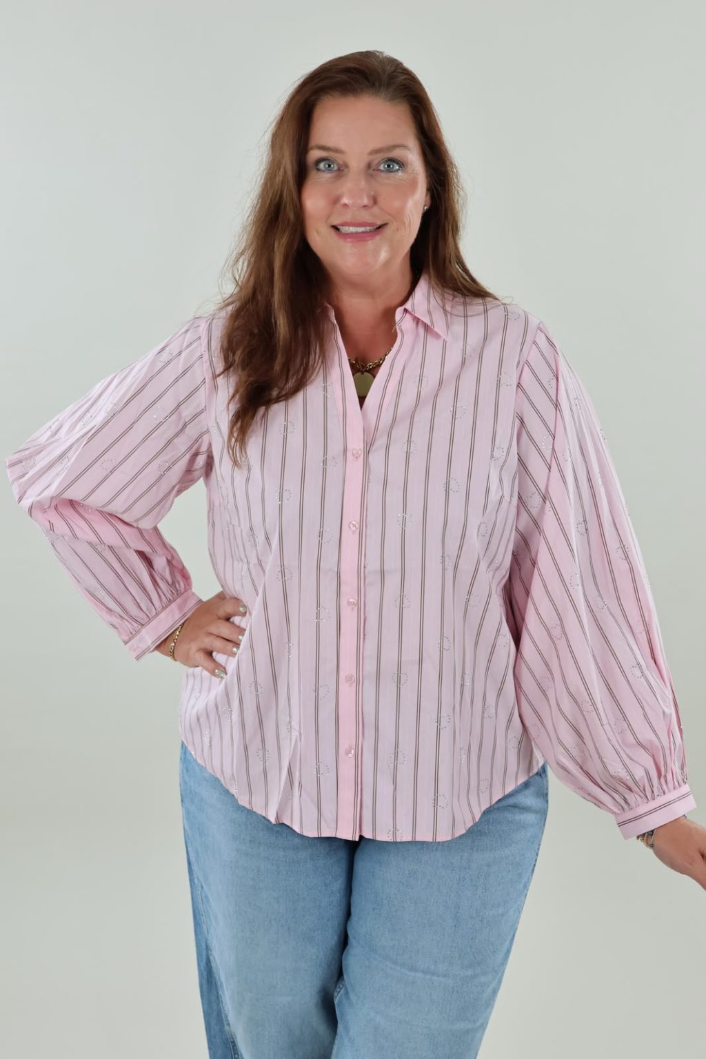 Vero Moda 97 vmc gina stud ls wvn cur blouse - Afbeelding 4