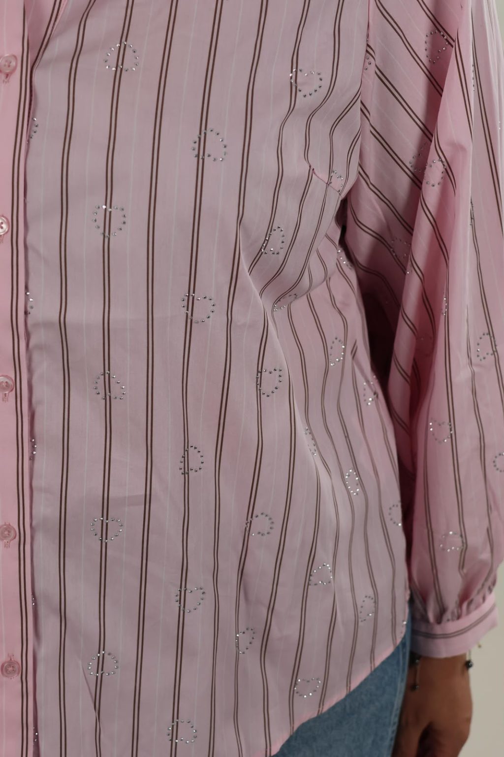 Vero Moda 97 vmc gina stud ls wvn cur blouse - Afbeelding 2