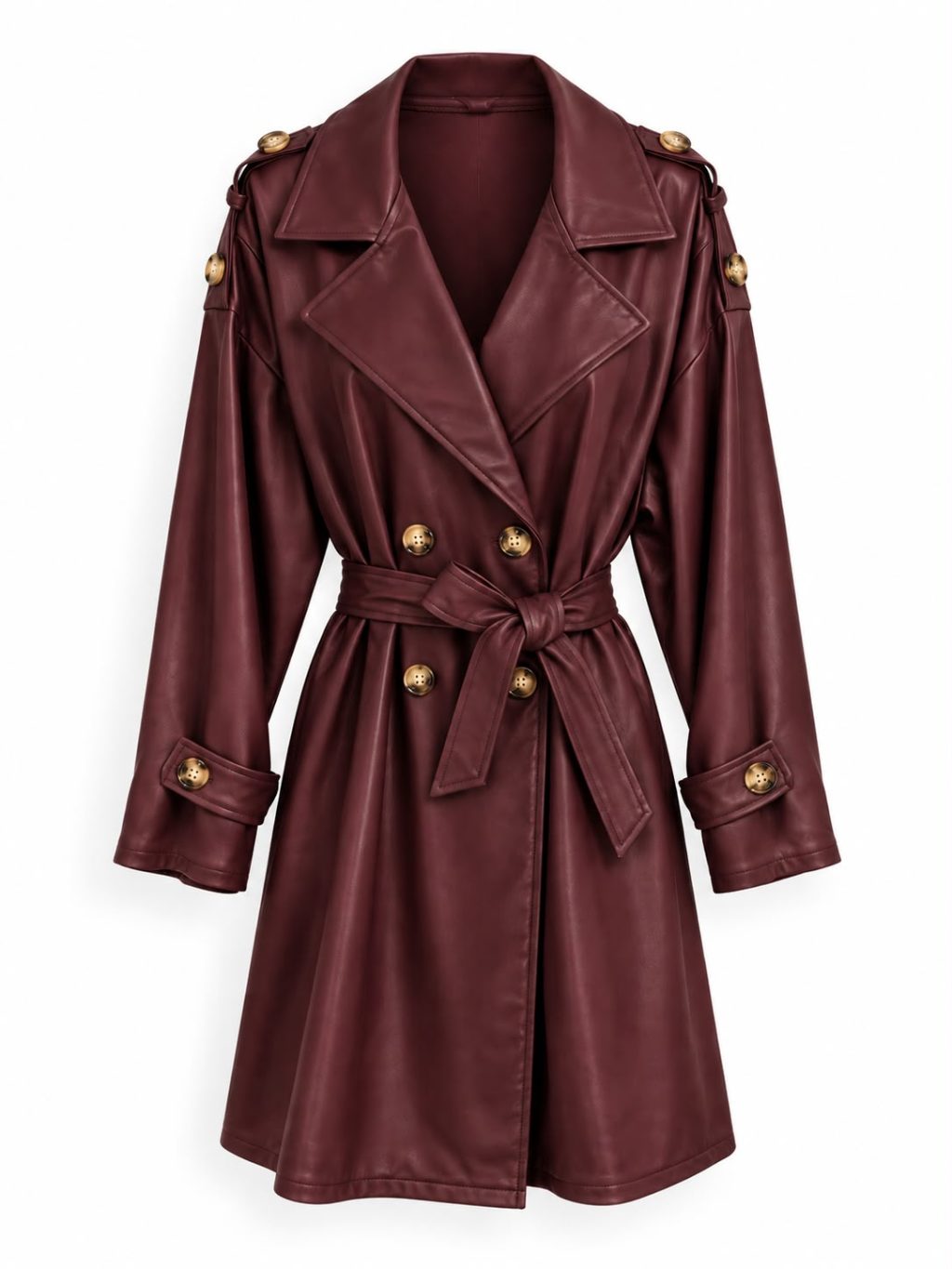 1801 Trenchcoat Leerlook Button - Afbeelding 3