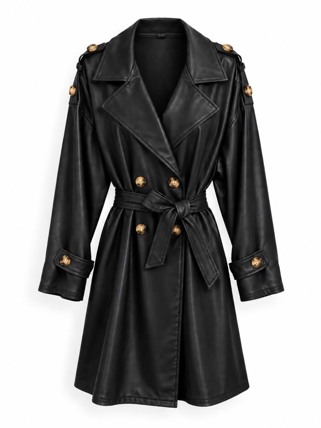 1801 Trenchcoat Leerlook Button - Afbeelding 4