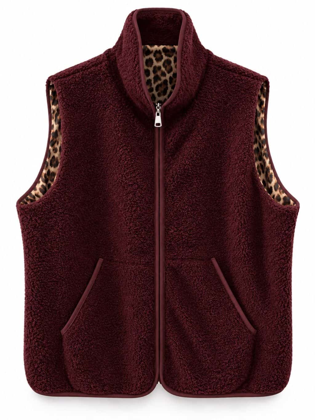 1832 Teddy Gilet Rits Panter - Afbeelding 5