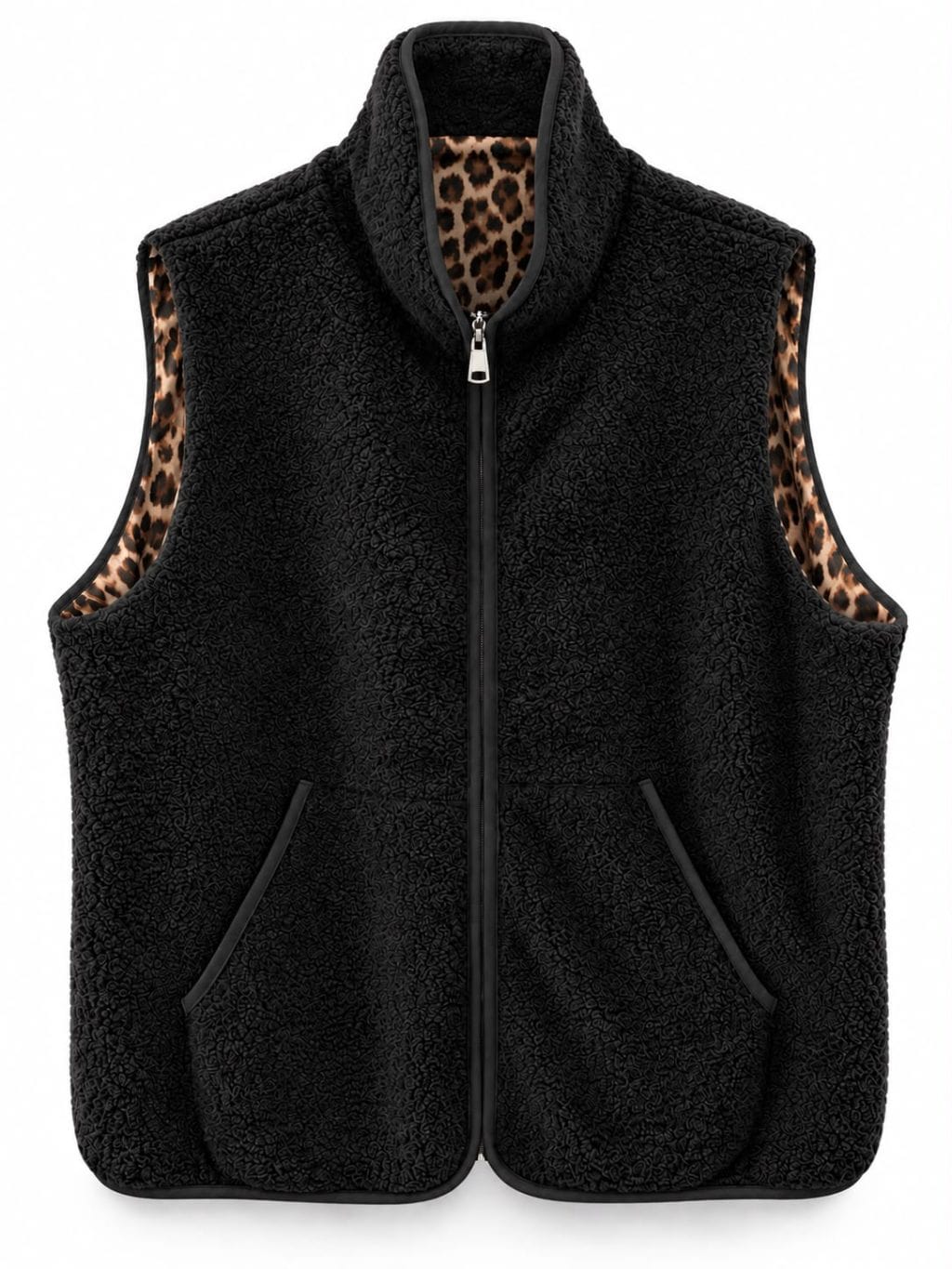1832 Teddy Gilet Rits Panter - Afbeelding 9