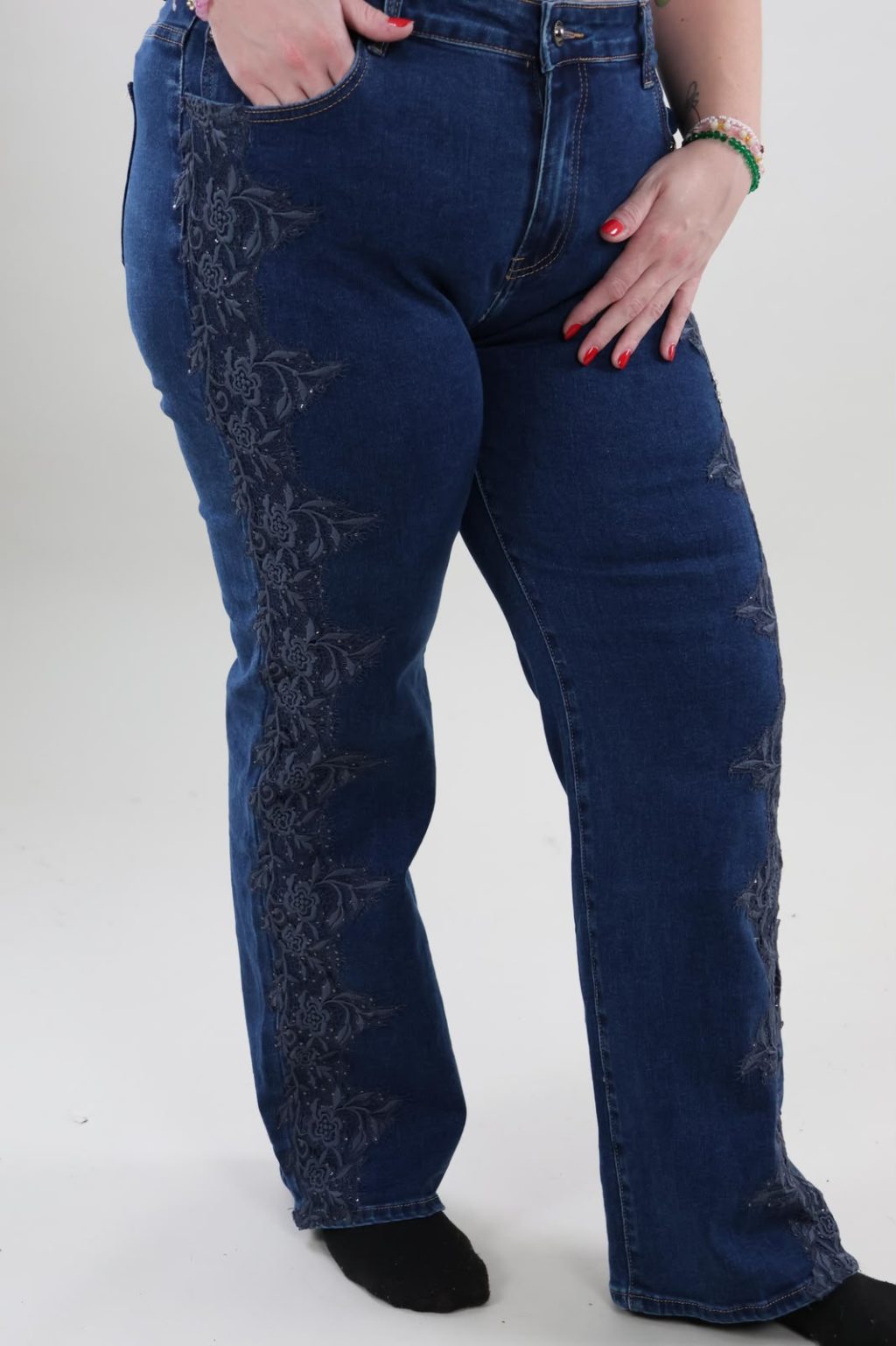 Jeans 6763 Flower Sparkle Lace