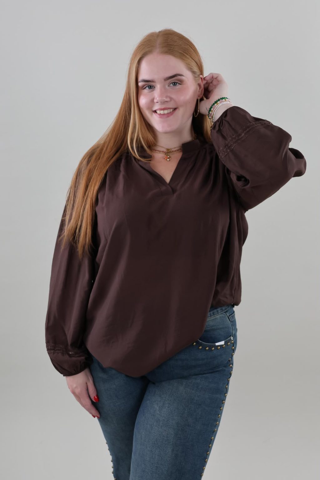 Eva 1755 Blouse Basic Balloon sleeves - Afbeelding 2