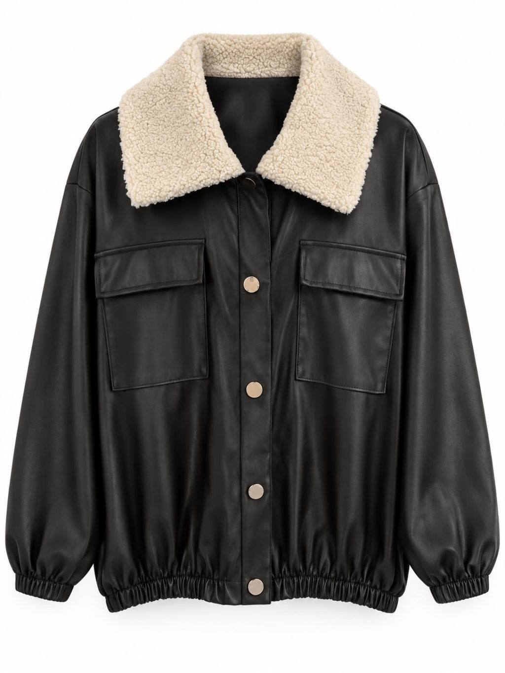 1749 Bomberjacket Leerlook Teddy - Afbeelding 4
