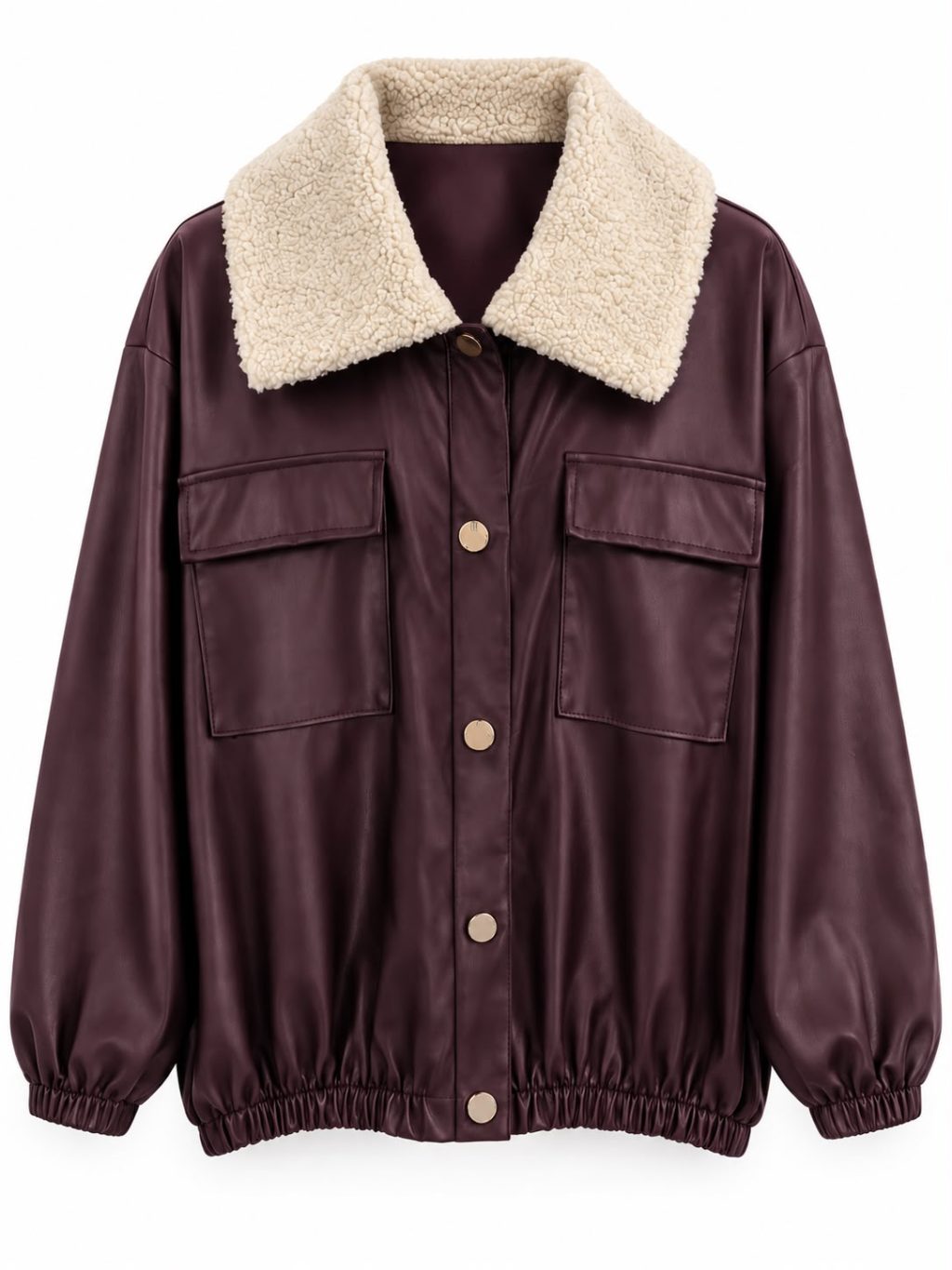 1749 Bomberjacket Leerlook Teddy - Afbeelding 5