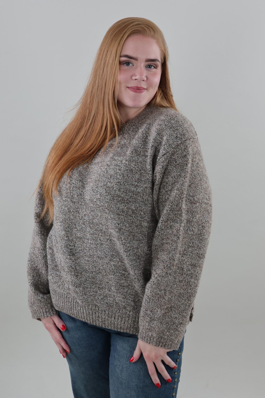 Vero Moda Curve 111 vmc sabra o-neck pull over - Afbeelding 2