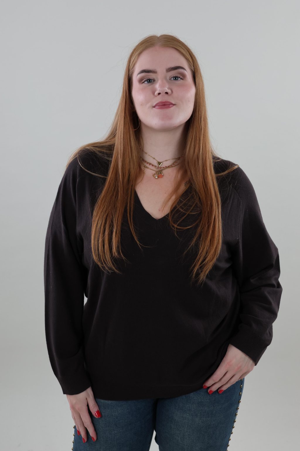 Vero Moda Curve 112 vmc holly karis v-neck pull over - Afbeelding 3