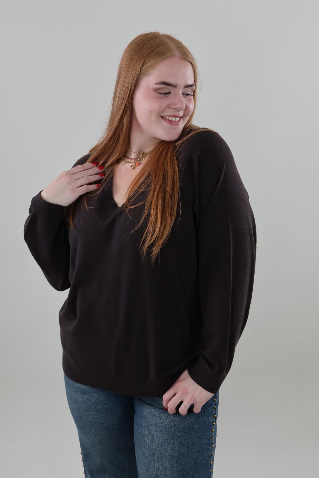 Vero Moda Curve 112 vmc holly karis v-neck pull over - Afbeelding 2