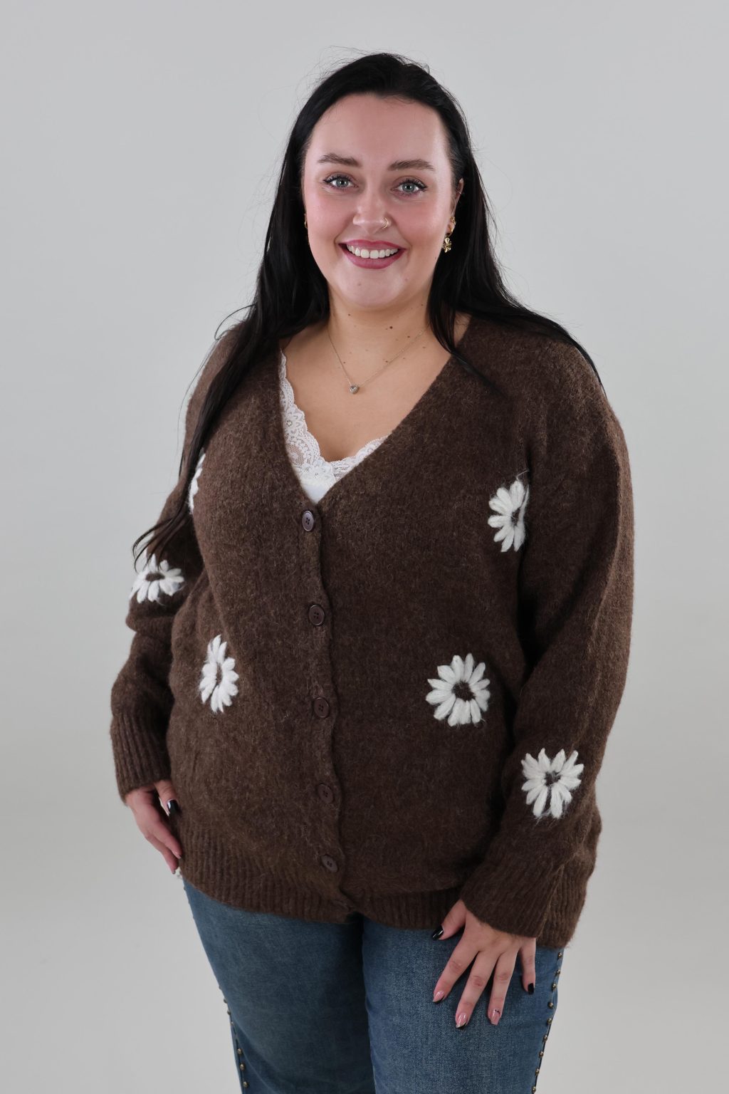 1740 Cardigan Flower V-neck - Afbeelding 7