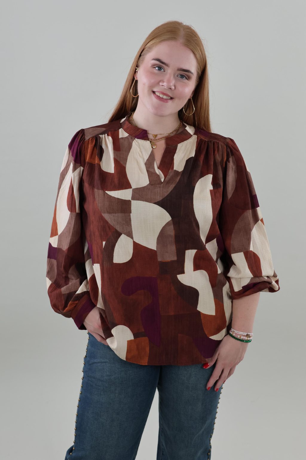 Eva 1757 Blouse V-neck - Afbeelding 2