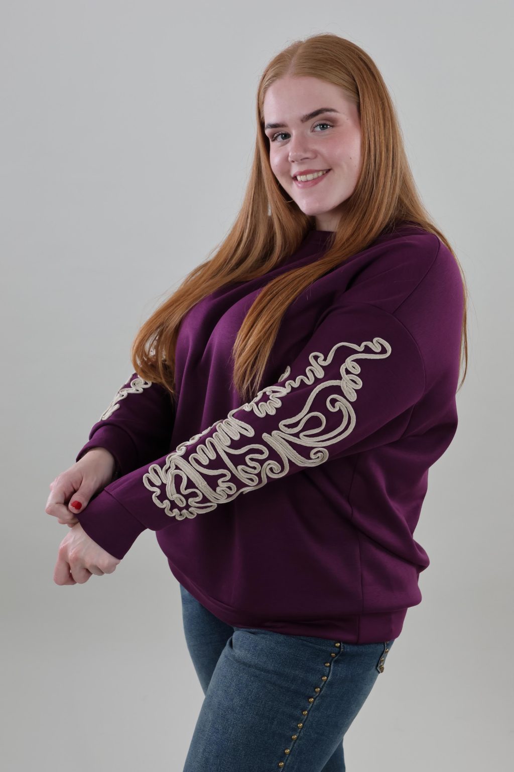 1758 Sweater Long sleeve Geborduurd - Afbeelding 2