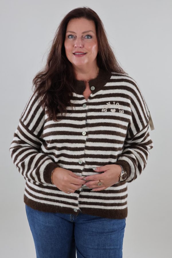 1766 knitted stripe Cardigan