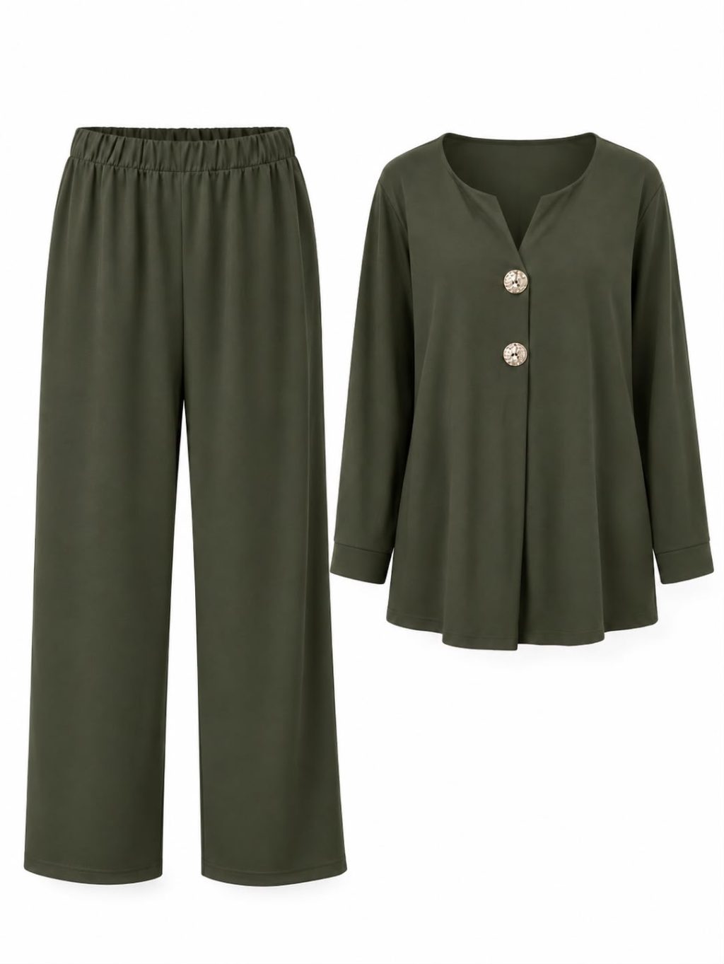 1786 Tweedelige set Button V-neck - Afbeelding 10