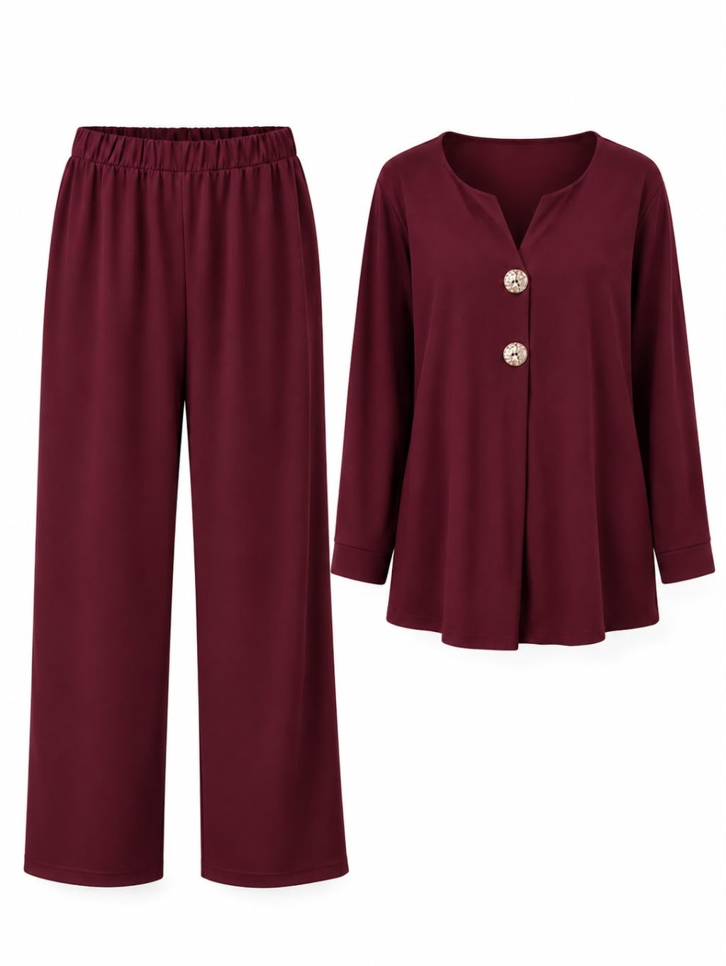 1786 Tweedelige set Button V-neck - Afbeelding 9