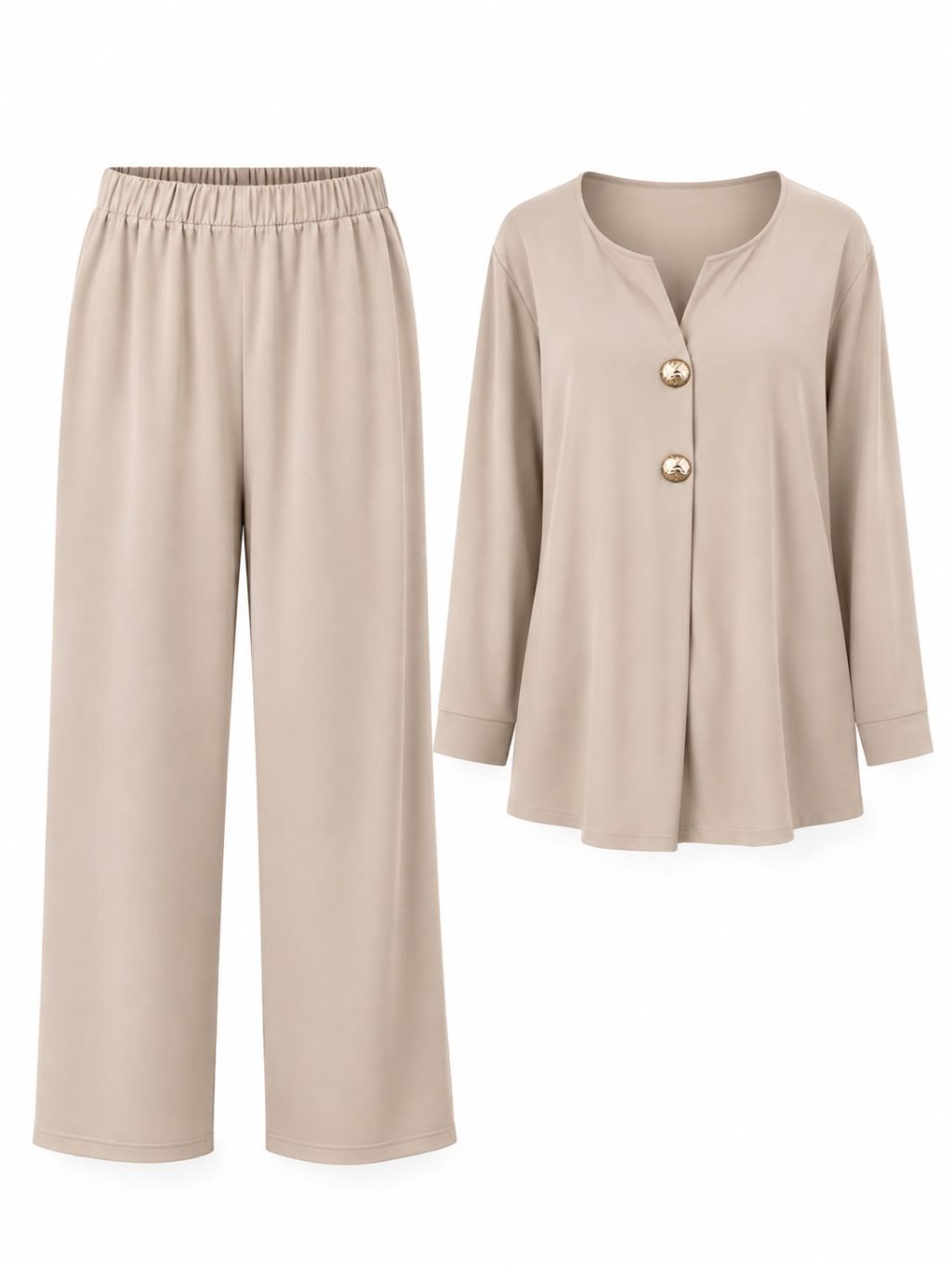 1786 Tweedelige set Button V-neck - Afbeelding 5