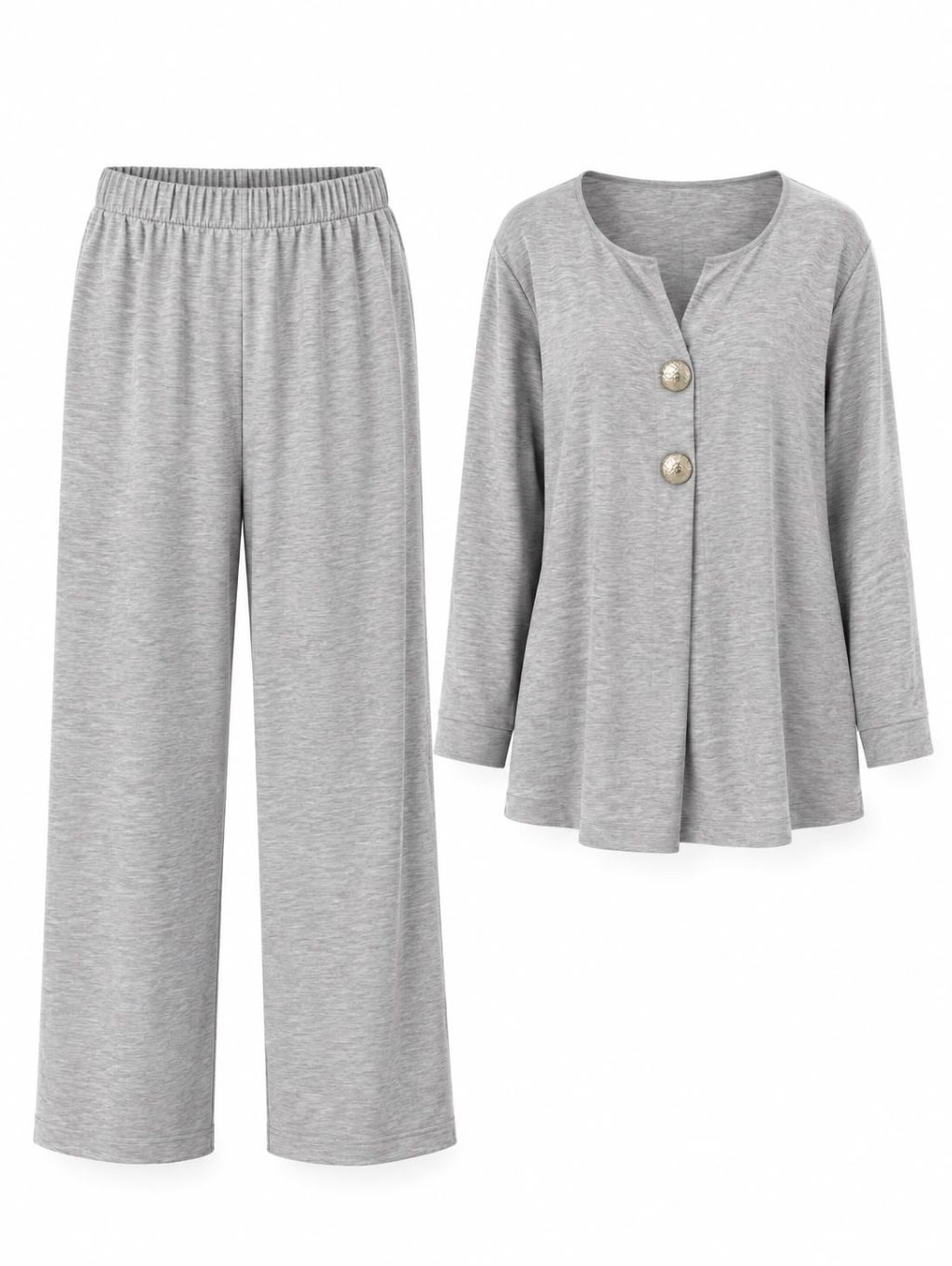 1786 Tweedelige set Button V-neck - Afbeelding 4