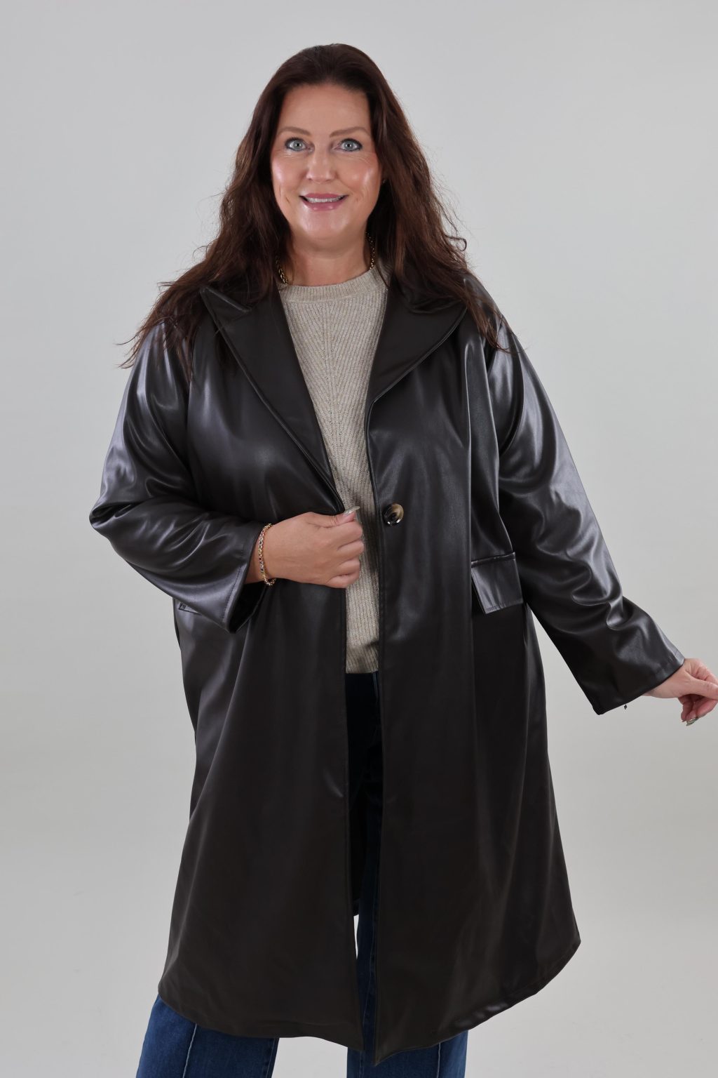 1784 Trenchcoat Leerlook