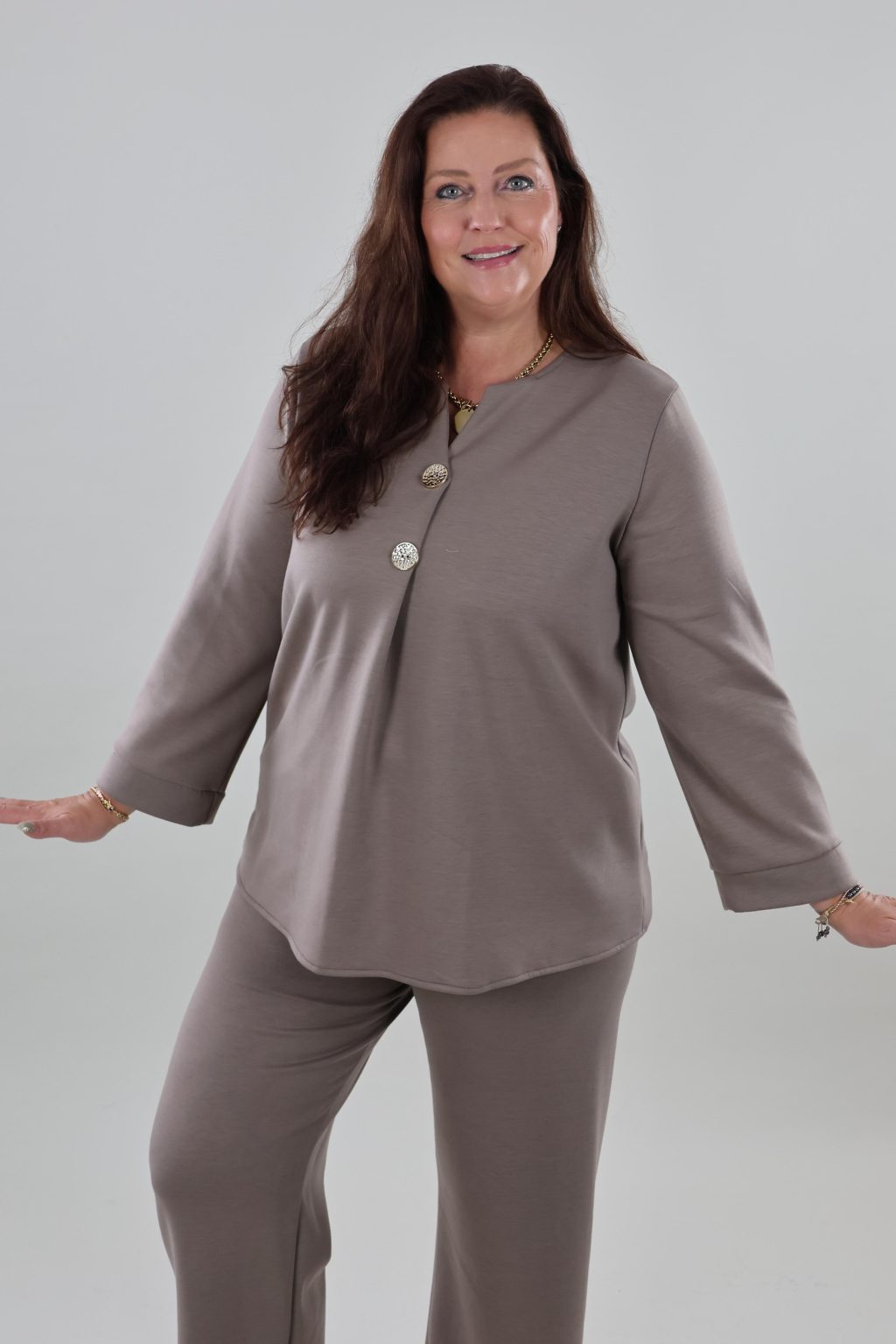 1786 Tweedelige set Button V-neck - Afbeelding 3