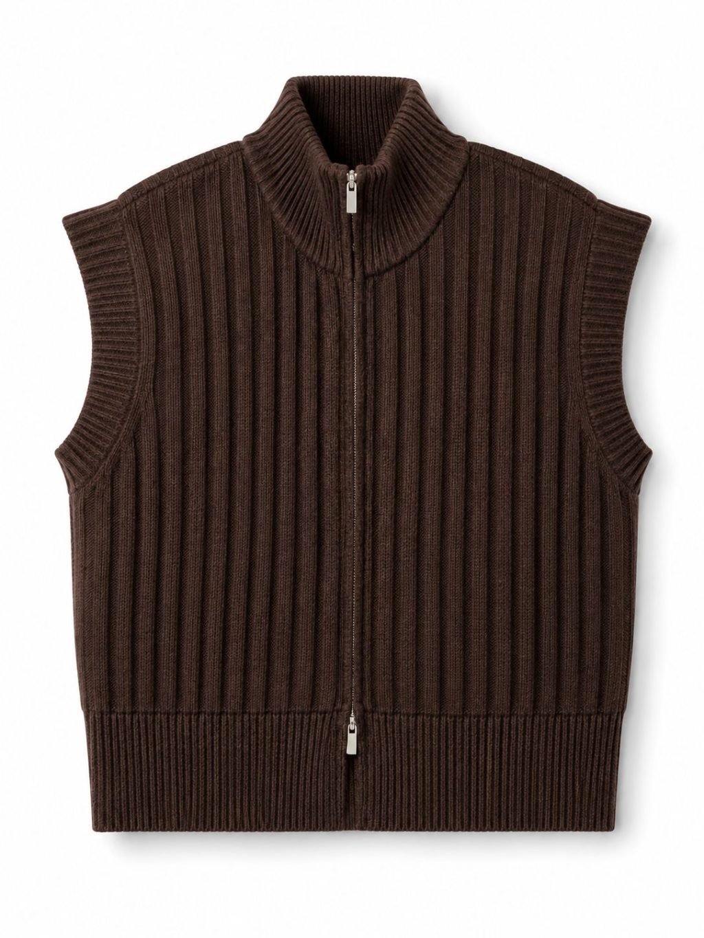 Vero Moda 105 vmc bang rib high neck zipper vest - Afbeelding 4