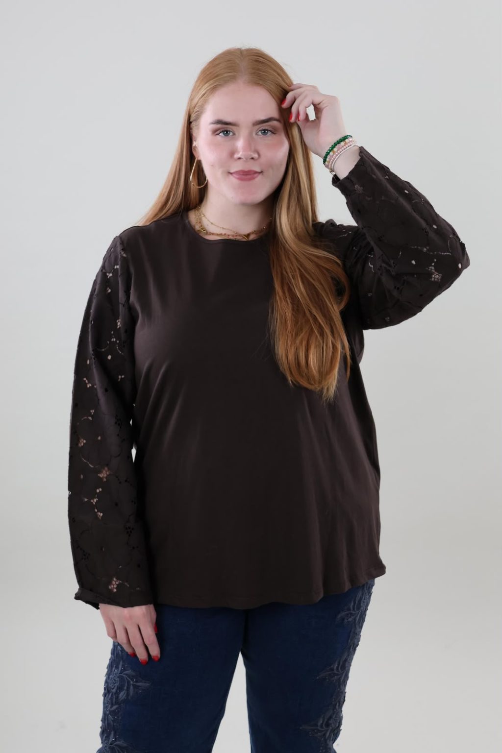 Vero Moda Curve 123 vmc villa o neck top