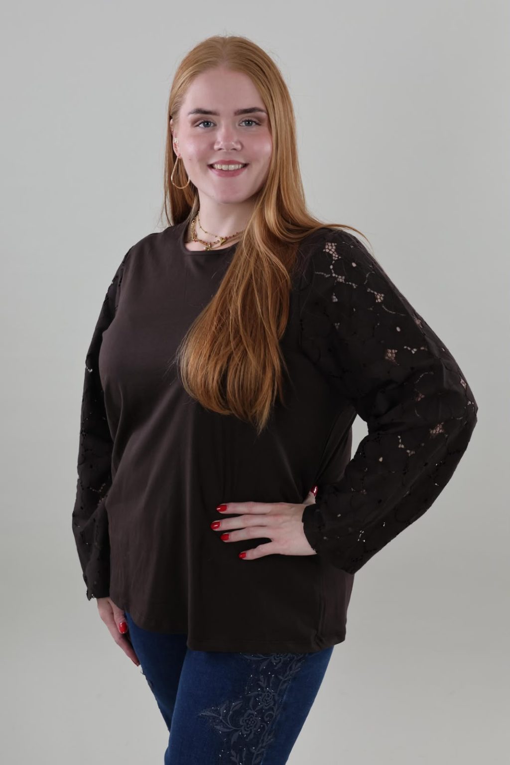 Vero Moda Curve 123 vmc villa o neck top - Afbeelding 3