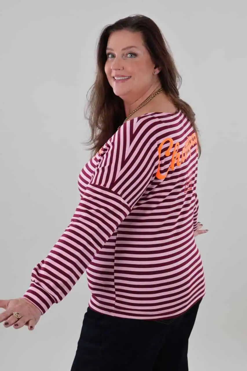 1846 Shirt Stripe Long sleeve Champagne - Afbeelding 2