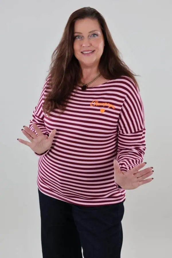 1846 Shirt Stripe Long sleeve Champagne