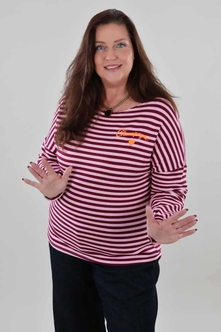 1846 Shirt Stripe Long sleeve Champagne