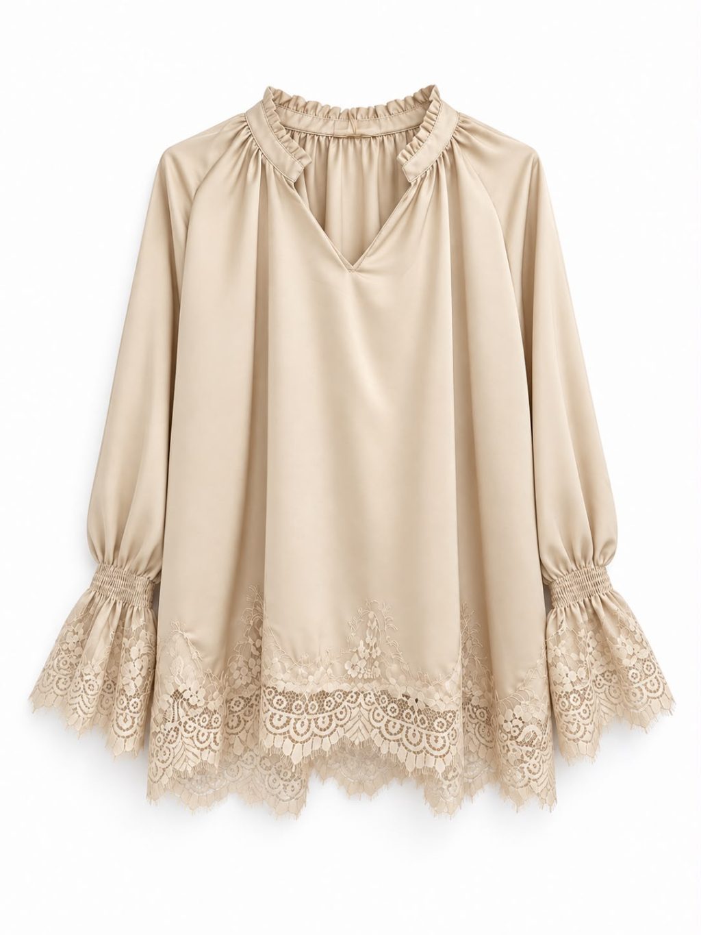 1855 Blouse Satin look Lace - Afbeelding 4
