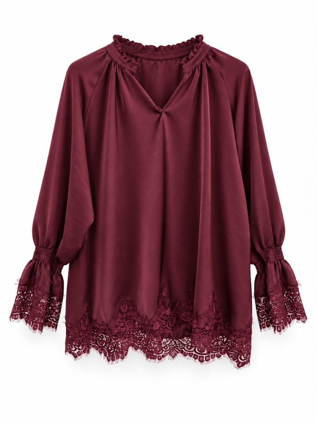 1855 Blouse Satin look Lace - Afbeelding 5