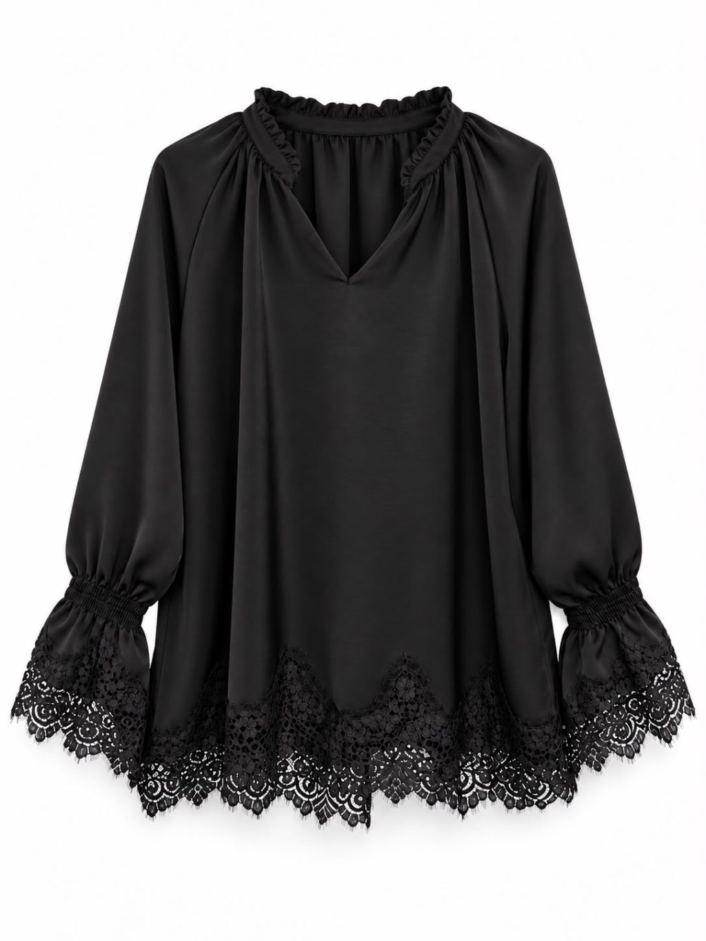 1855 Blouse Satin look Lace - Afbeelding 8