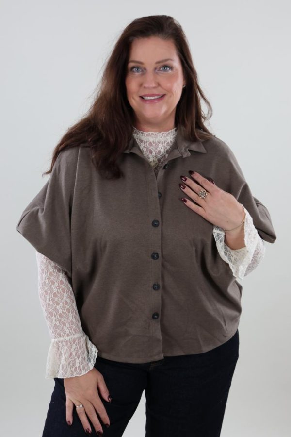 1858 Blouse Basic Draped Sleeves