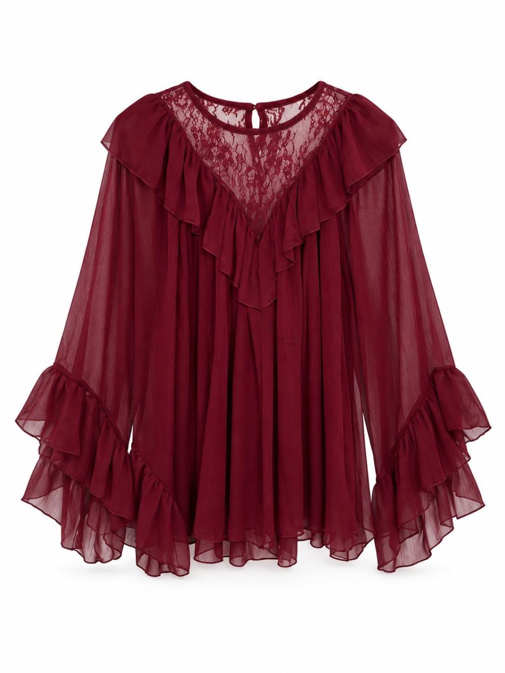 1861 Blouse Ruffles V-neck - Afbeelding 4