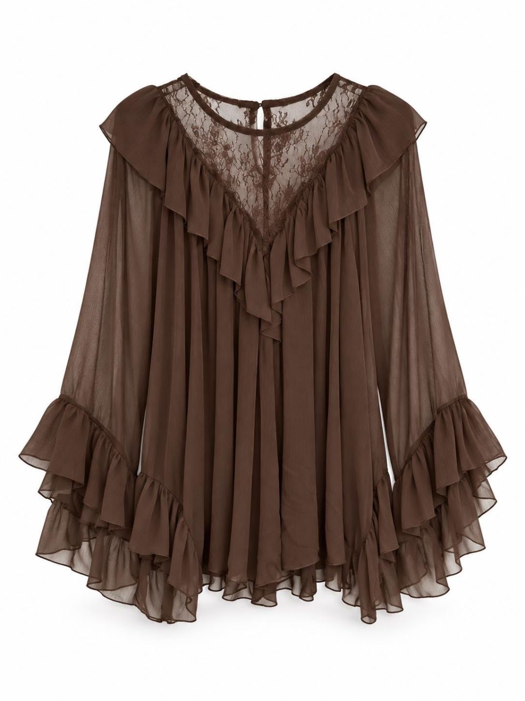 1861 Blouse Ruffles V-neck - Afbeelding 5