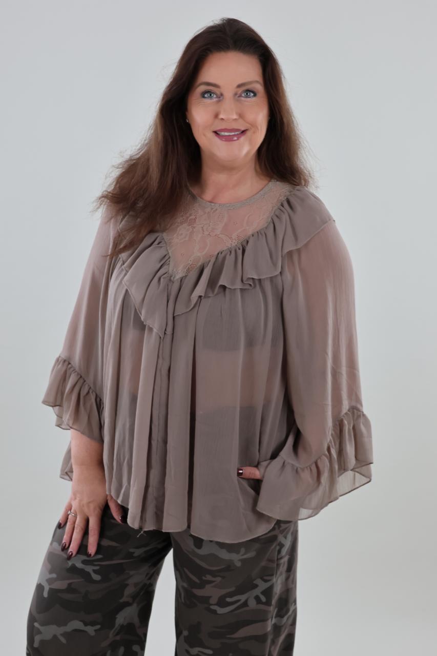 1861 Blouse Ruffles V-neck - Afbeelding 3