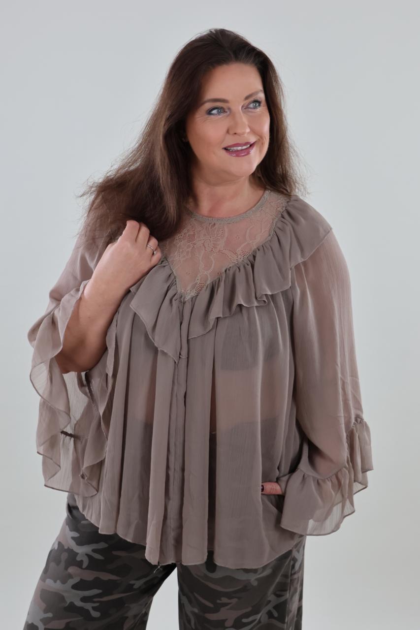 1861 Blouse Ruffles V-neck - Afbeelding 2