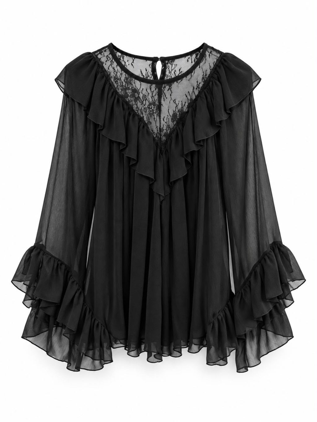 1861 Blouse Ruffles V-neck - Afbeelding 6