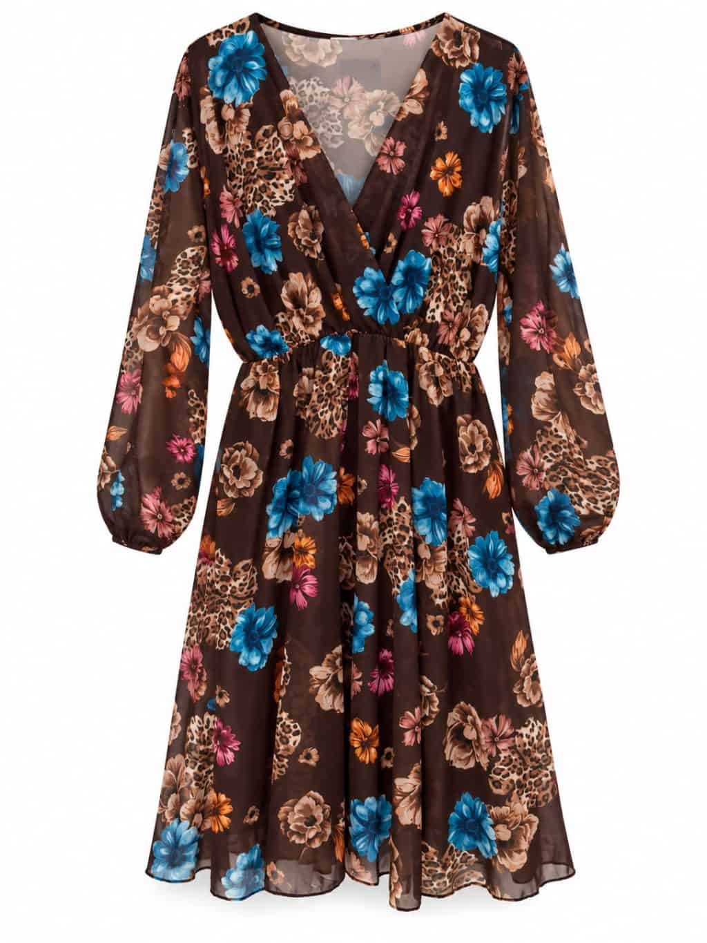 1867 Dress V-neck Floral - Afbeelding 5