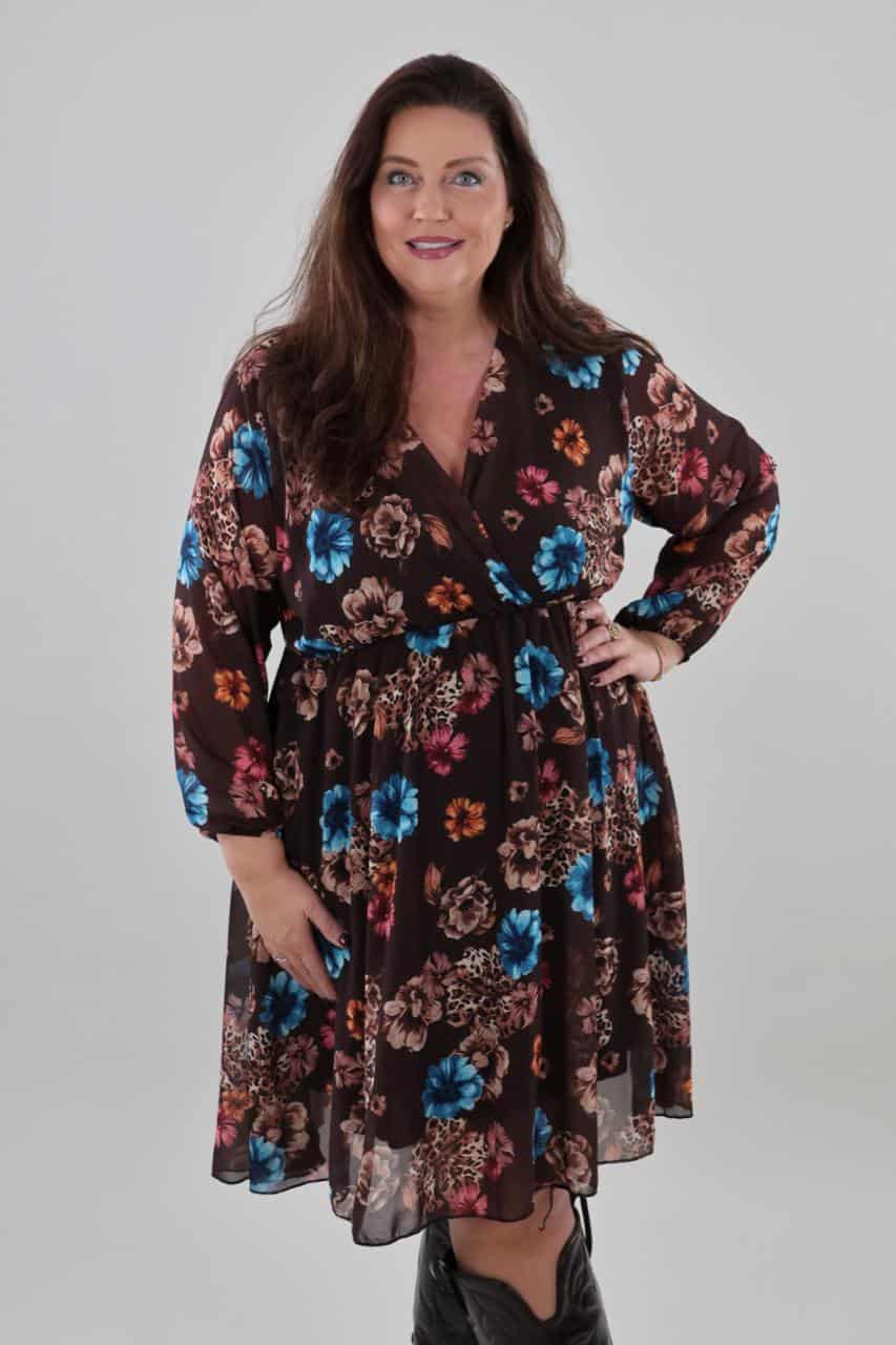 1867 Dress V-neck Floral - Afbeelding 3
